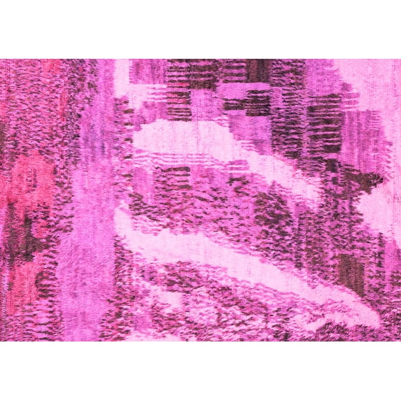 Ahgly Company Indoor Rectangle Abstract Pink Modern Area Rugs, 5' x 7'