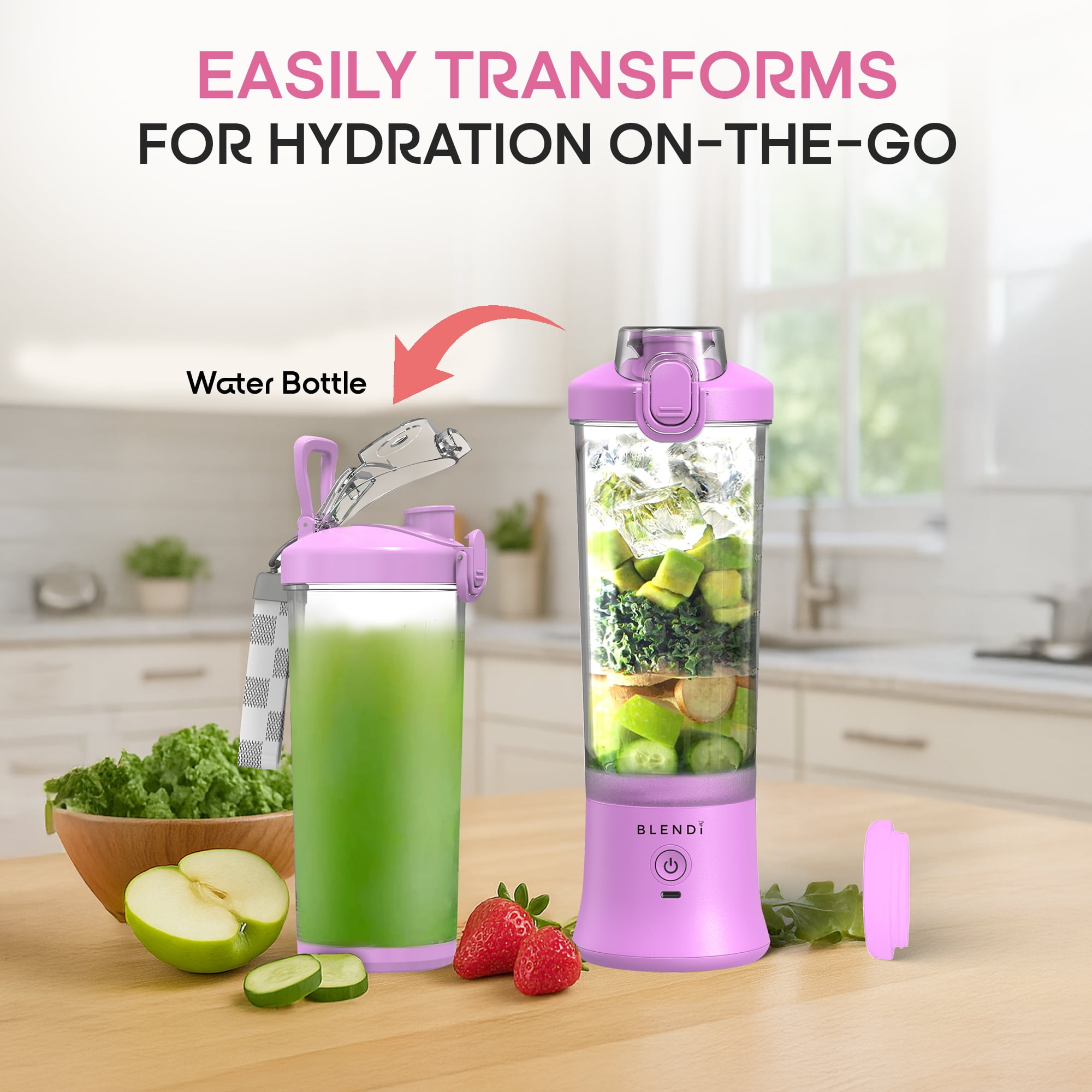 Blendi X 24 oz BPA-Free Rechargable Portable Blender, Purple