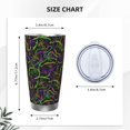 thumbnail image 4 of Easygdp Neon Mardi Gras 20oz Stainless Steel Vacuum Insulated Double Wall Travel Tumbler, Durable Insulated Coffee Mug with Spillproof Lid-Without Straw, 4 of 8