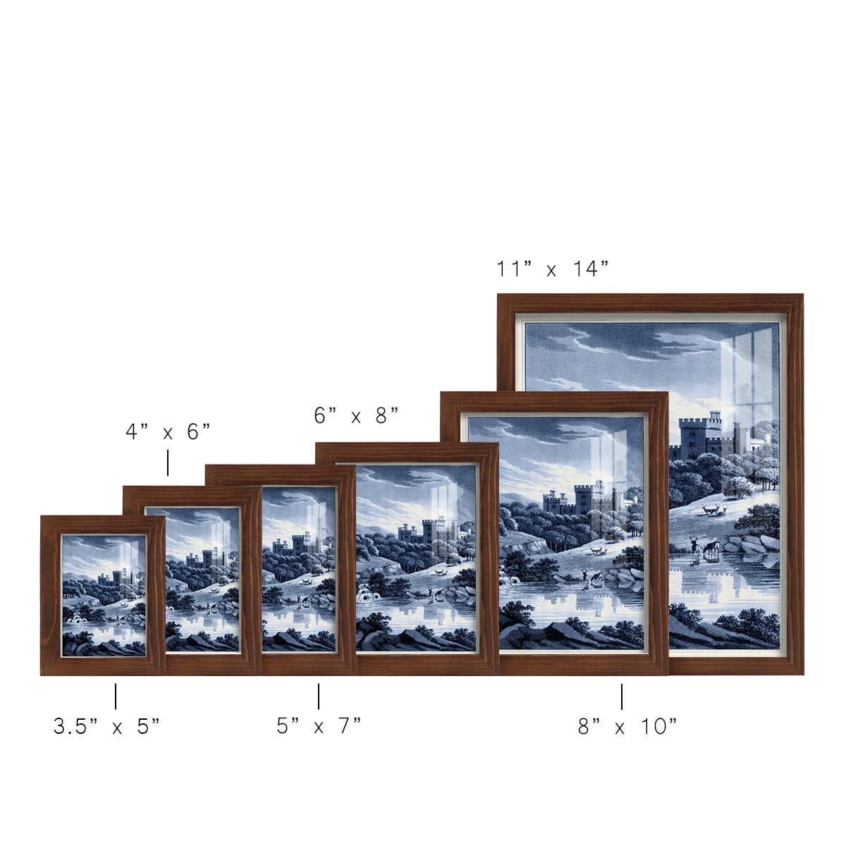 Estate View II -Framed Print w/glass-Chestnut