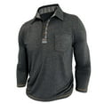 thumbnail image 4 of zfhfof Men's Long Sleeve Polo Shirts Fall Fashion Casual Button T Shirt with Pocket Basic Lightweight Collared Golf Shirts, 4 of 5