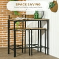 thumbnail image 4 of HOMCOM Industrial Bar Table Set Counter Height 3 Piece Rustic Brown, 4 of 10