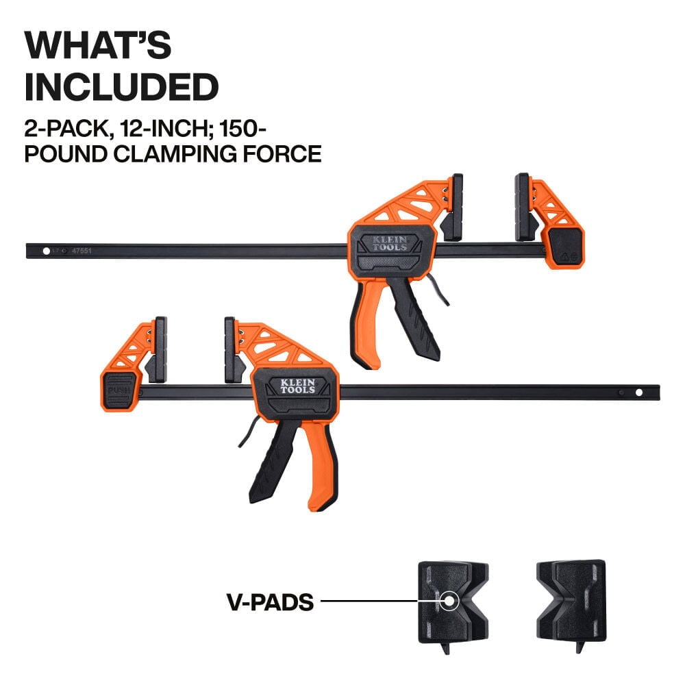 Klein Tools Speed-Klamp 12-Inch, 150-Pound, 2-Pack