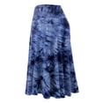 thumbnail image 3 of Made by Johnny Women's Tie Dye Lightweight Flare Midi Pull On Closure Skirt L NAVY, 3 of 5