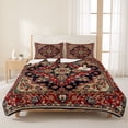 thumbnail image 3 of King Quilt Set 96''x106'', Red Boho Lightweight Bedspread Coverlet Set with 2 Pillow Shams, Contemporary Abstract Ethnic Retro Geometric Breathable All Season Quilt Bedding for Bedroom/Guest Room, 3 of 9