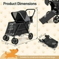 thumbnail image 3 of Gymax Dog Stroller for Small Medium Dogs w/ Dual Entry Ramp All-Terrain Wheels, 3 of 10