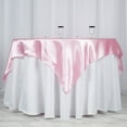 thumbnail image 2 of BalsaCircle 60"x60" Square SATIN Overlay Wedding Linens - Pink, 2 of 8
