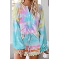 thumbnail image 2 of Womens Lounge Sets 2 Piece Pajamas Set Long Sleeve Tops and Shorts Sleepwear Tie Dye Printed Nightwear, 2 of 12