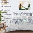 thumbnail image 3 of 3 Piece Teal Purple Botanical Duvet Cover Set Queen Size,Microfiber Comforter/Quilt Cover with Corner Ties and 2 Pillowcases,Eucalyptus Leaves Watercolor Spring All Season Bedding with Zipper Closure, 3 of 8