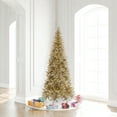 thumbnail image 2 of Vickerman 7.5' Champagne Tinsel Fir Slim Artificial Christmas Tree, Unlit, 2 of 5