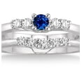 thumbnail image 2 of 1.25 Carat Sapphire and Diamond Inexpensive Bridal Set on 10k White Gold, 2 of 2