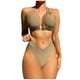 thumbnail image 2 of Traje de baño para mujer Traje de baño de color sólido para mujer + bañador y bikini de moda Traje de baño dividido Trajes de baño para mujer, 2 of 4