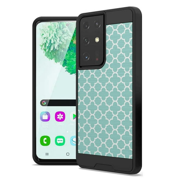 Capsule Case Compatible With Galaxy S21 Ultra Cute Brushed Texture Shockproof Slim Men Women Design Protective Black Case Cover For Samsung Galaxy S21 Ultra 5g Sm G998 Quatrefoil Walmart Com Walmart Com