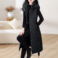 thumbnail image 3 of FNFHFY Women's Long Puffer Vest Hooded Lightweight Sleeveless Quilted Jackets Thick Warm Winter Gilet Coats with Belt & Pockets, 3 of 4