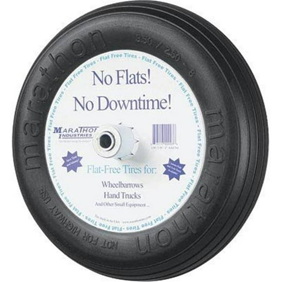 Marathon Industries 3.50-2.50-8 in. Flat-Free Tire with Ribbed Tread