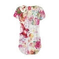 thumbnail image 4 of Hauts à Manches Courtes pour Femmes Été Mode Col en V Tunique Imprimée Florale Boutons T-Shirt à Manches Courtes Tunique Décontractée pour Femmes Été, 4 of 7