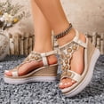 thumbnail image 2 of Espadrilles for Women Bohemian Rhinestone Beaded Wedge Sandals 2026 Summer Fashion Slingback Platform Heels Orange Size 9, 2 of 5