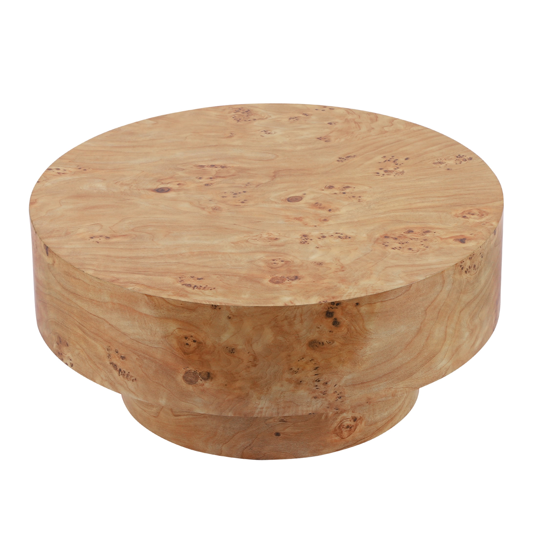Christopher Knight Home 31.5" Round Coffee Table with Thick Top, Pedestal Base, Natural