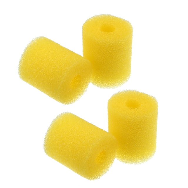 Unique Bargains 4 Pcs Aquarium Pre Filter Foam Roll Foam Sponge Roll Intake Filter for Fish Tank Yellow 7.5x6.5x2cm