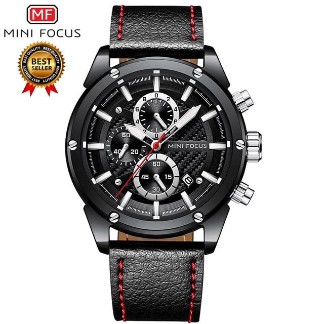 Men Watches Business Casual Wrist Watches (Multifunction/Waterproof/Luminous/Calendar) Genuine Leather Band Fashion Watch for Men