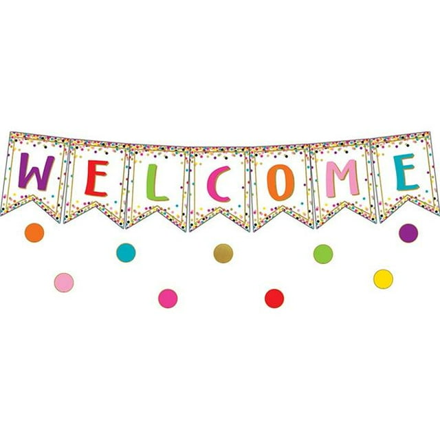 Confetti Pennants Welcome Bulletin Board Set