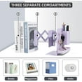 thumbnail image 3 of Adjustable Bookends, 19" Metal Book Ends for Heavy Books, Book Organizer for Office, Bookstore, Home, Purple, 3 of 8