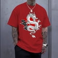thumbnail image 6 of Ankishi Japanese Tshirt Men Dragon Print Crew Neck Short Sleeve Cotton Tees Summer Casual Tops for Daily Wear, 6 of 9