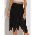 thumbnail image 4 of DARING DIVA Women's Ruched Asymmetrical Flowy Dance Skirts XL Black, 4 of 6