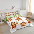 thumbnail image 5 of YST Kids Cute Monkeys Bedding Set Cartoon Monkey Banana Decor Comforter for Kids Boys Girls Wild Animal Pattern Comforter Set Natural Wildlife Quilt Set Bedroom Collection 2Pcs Twin Size, 5 of 6