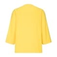 thumbnail image 5 of Oalirro Yellow Womens Long Sleeve Tops Dressy Casual Fall V Neck Solid Womens Dressy Casual Tops, 5 of 6