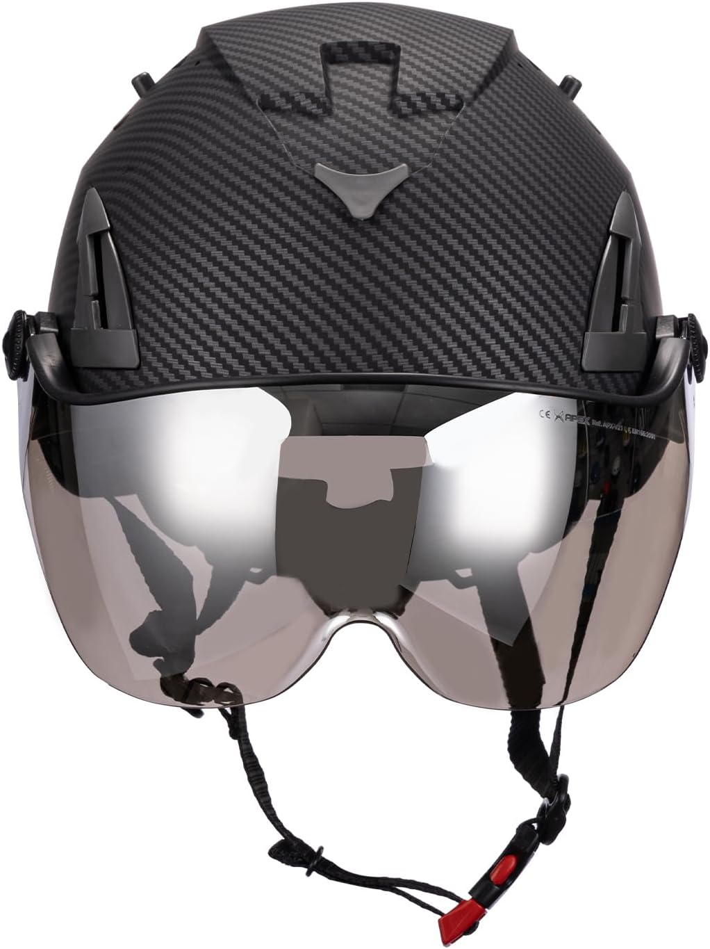 Land Helmets AeroPro Arborist Safety Helmet with Visor – ANSI Z89.1 Type 1 Class C Vented - Hard Hat for Fall Protection, Arborist & Technical Rescue - Carbon Fiber with Smoke Visor