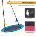 thumbnail image 4 of Gianna 40" Flying Saucer Swing for Kids, 33"-63" Adjustable Height Tree Swing with 4 Detachable Velcro Flags, Outdoor Swing Sets for Backyard, Blue, 4 of 7