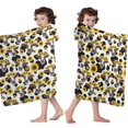 thumbnail image 3 of Sunflower and Cow White Pattern Hooded Bath Towel Wrap for Teens Ages 3 To 12, Soft Lightweight Quick Dry Microfiber Bath Beach Pool, 60"x35", 3 of 5