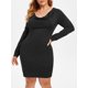 thumbnail image 1 of Más el tamaño de la capucha Vestido a medida Cuello Rosegal Vestidos ajustados de talla grande, 1 of 5