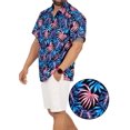 thumbnail image 2 of LA LEELA Mens Hawaiian Shirts Short Sleeve Button Down Shirt Men's Tropical Shirts Casual Holiday Summer Party Caribbean Shirts for Men Funny XXL Leaves, Multicoloured, 2 of 5