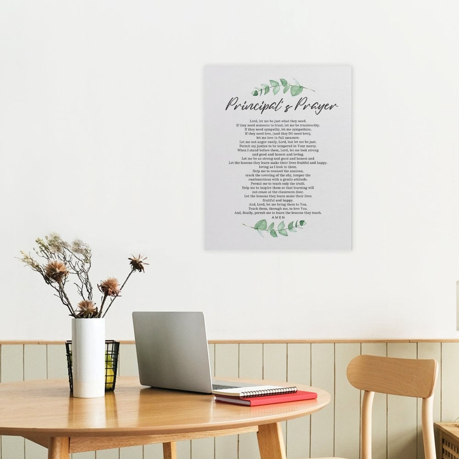 AIOE Principal's Prayer Wall Art – Inspirational Christian School Leadership Print Unframe: 20x24in