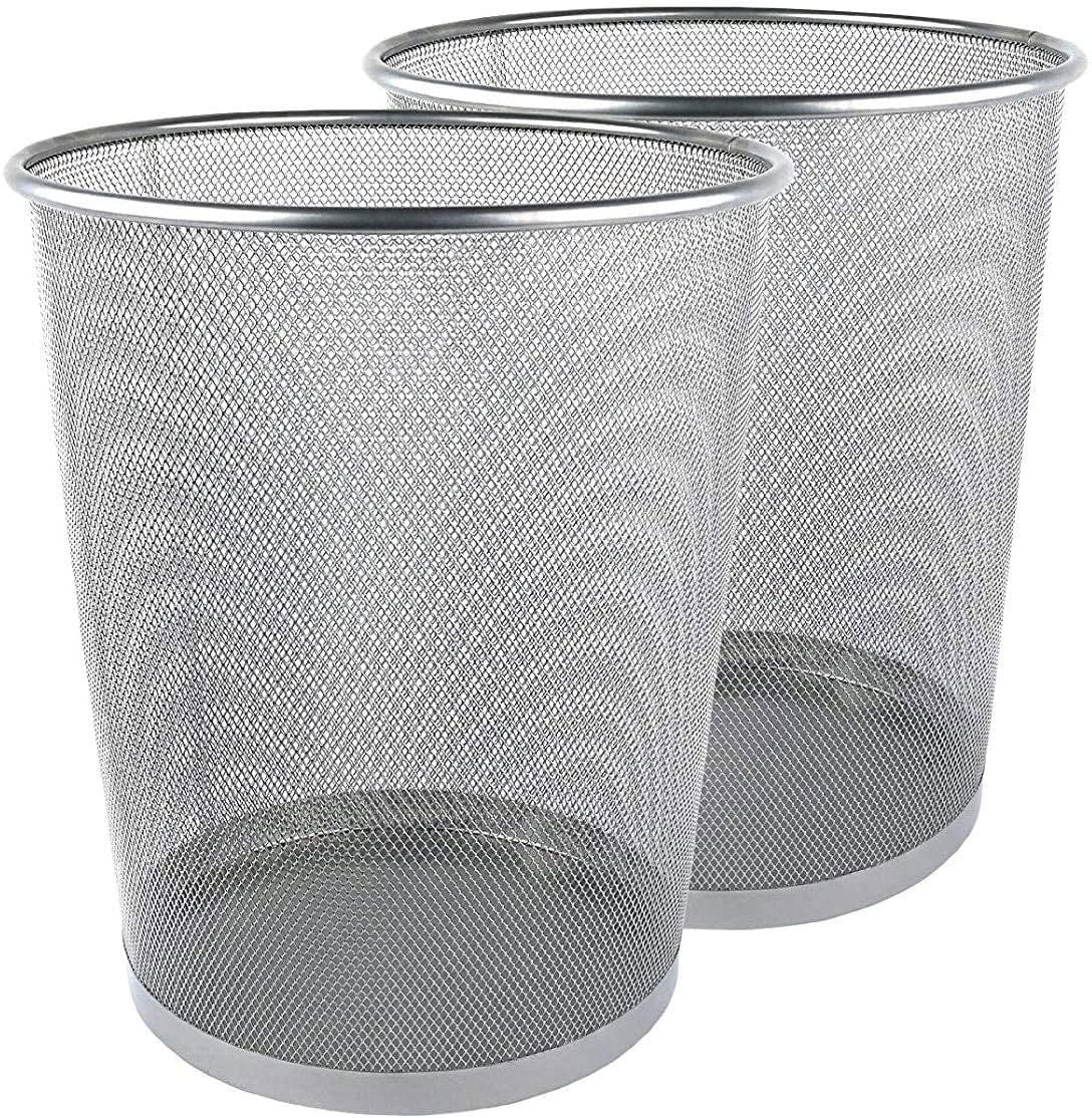 Zuvo Metal Wire Mesh Waste Basket Garbage Trash Can for Office Home