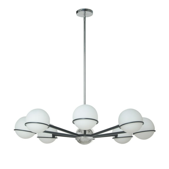 SOF-388C-MB-PC Dainolite Sofia - 8 Light Chandelier In Modern Style-7.75 Inches Tall and 38 Inches Wide-Matte Black/Polished Chrome Finish