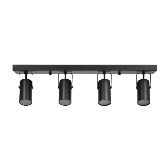 Globe Electric 4-Light Matte Black Dimmable 22W LED Integrated Track Lighting with Rotating Track Heads, Modern Style