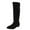 Black, variant on TKYCMSUAKI Boots for Women,Womens Faux Suede Knee High Boots Side Zipper Flat Low Heel Boot Shoes Pointed Toe Stretch Knee High Pull On Fall Weather Winter Boots