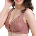 thumbnail image 6 of LoyisViDion Women Lace Patchwork Bra Wire Free Underwear One-Piece Bra Everyday Underwear Coffee L, 6 of 6