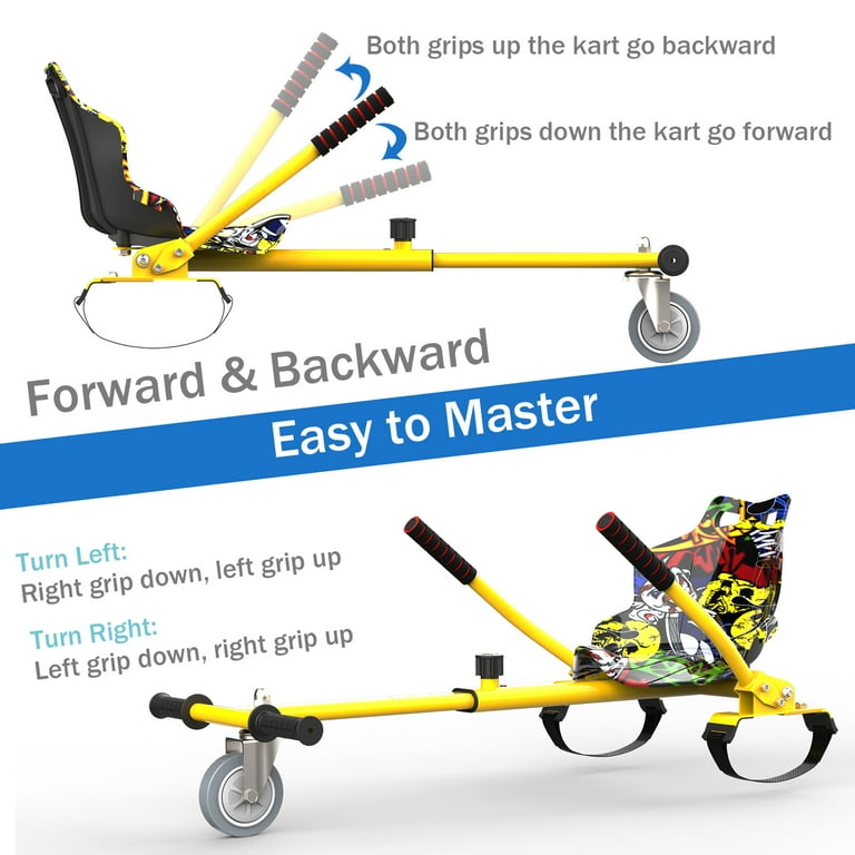 HOVERMAX Hoverboard Go Kart Hoverboard Seat Attachment with Adjustable Frame Length for 6.5