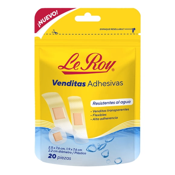 Venditas Adhesivas Le Roy Transparentes Surtidas 20 pz