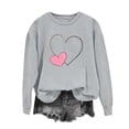 thumbnail image 3 of 2026 Womens Cute Valentines Outfits Long Sleeve Love Heart Graphic Sweatshirts Pullover Valentine's Crewneck Sweatshirt, 3 of 4
