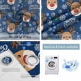 thumbnail image 2 of Christmas Navy Blackout Curtains for Bedroom, Xmas Cute Elk Winter Leaves Cartoon Snowflake Thermal Insulated Kitchen Drapes with Grommets, Light Blocking Window Treatment, 2 Panels 52" x 84", 2 of 7