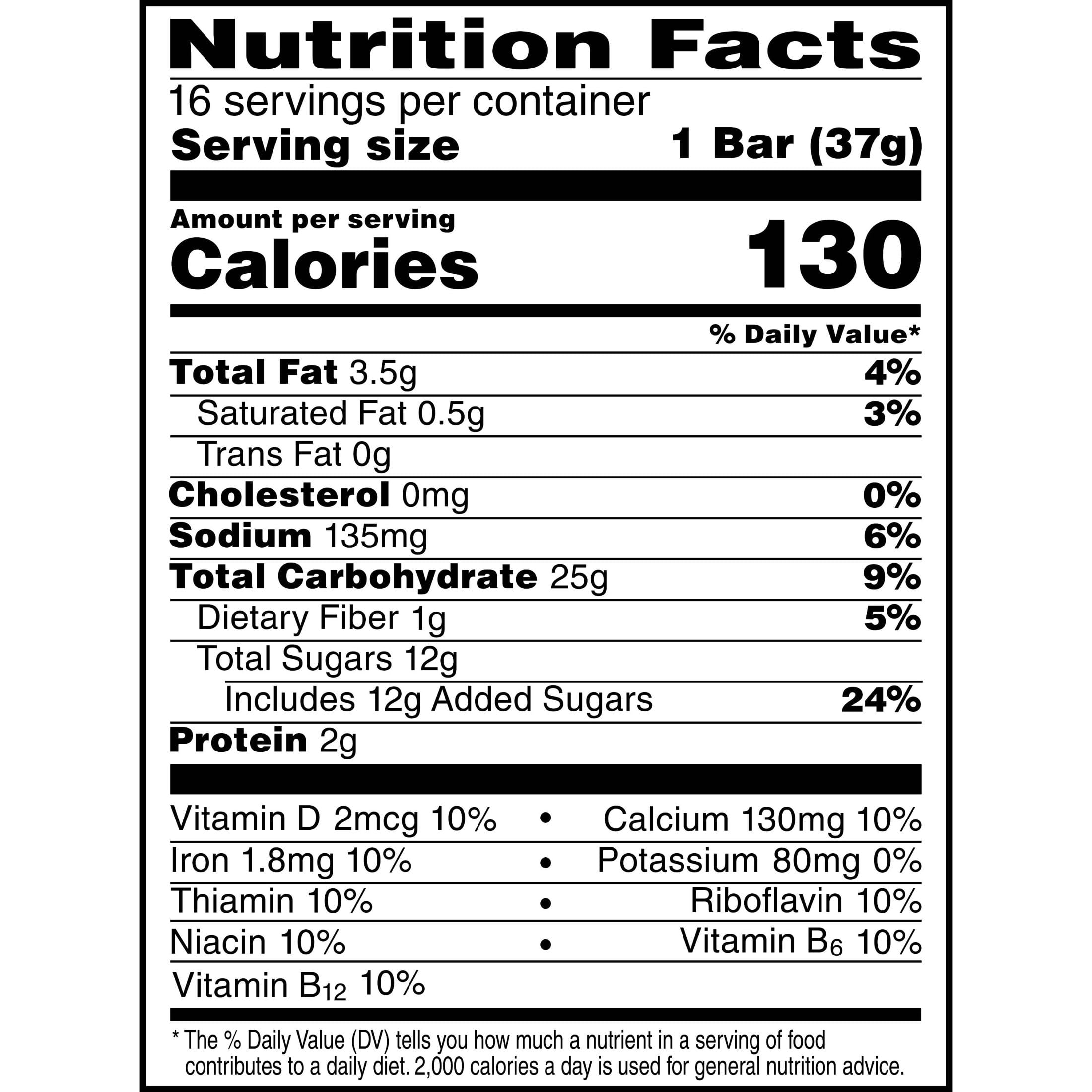 Kellogg's Nutri-Grain Strawberry Chewy Breakfast Bars, Made with 10g Whole Grains, 20.8 oz, 16 Count