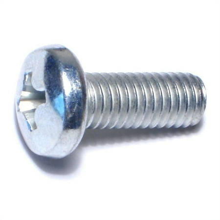3/8 -16 x 1  Zinc Plated Steel Coarse Thread Phillips Pan Head Machine Screws MSCPS-346