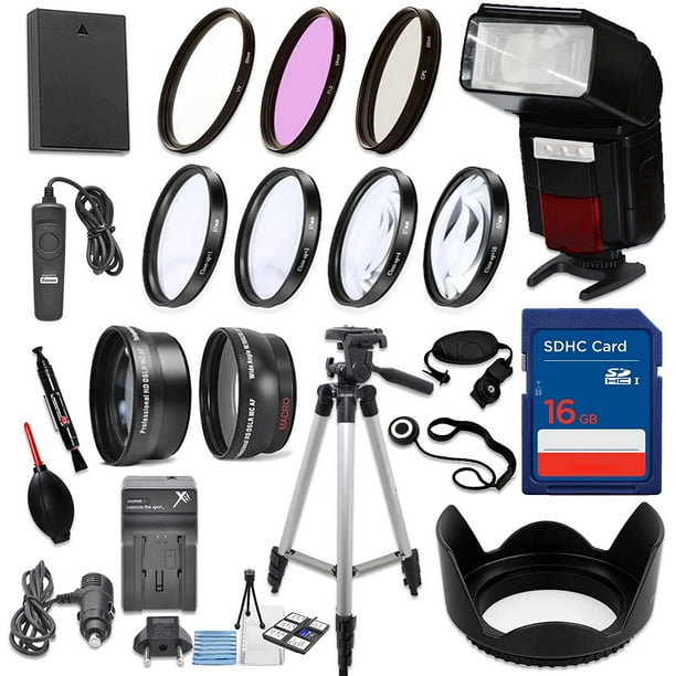 58mm Accessory Kit for Canon EOS Rebel DSLRs with Battery, Flash