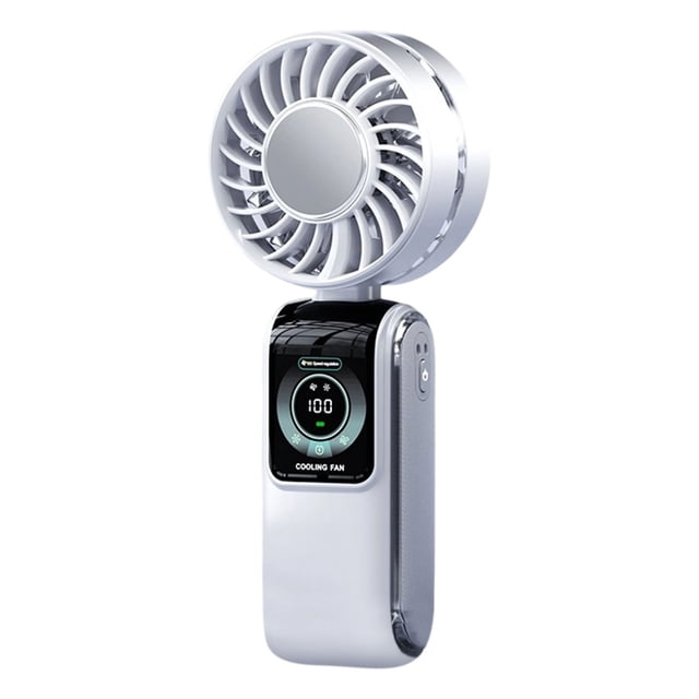 Fan for Neck 2025 Digital Refrigeration Ice Turbine High Speed Handheld Fan Desktop Neck Folding Fan Four Color Optional