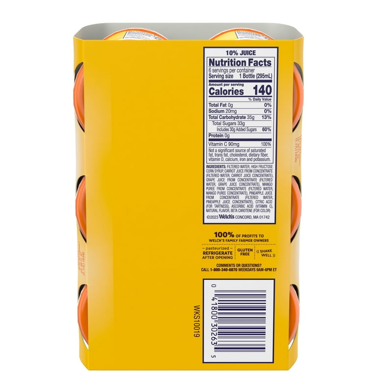 Nutrition Facts Welch's Mango Pineapple Juice Welch's Real